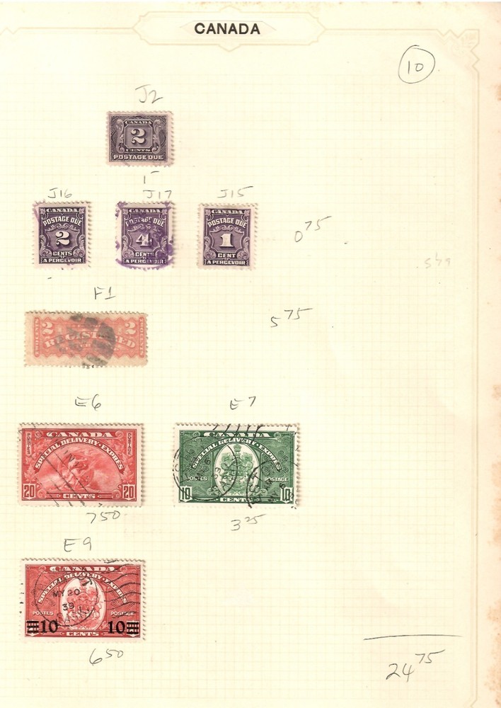 Canada Collection Starting 1870 on 10 Pages, SCV $815