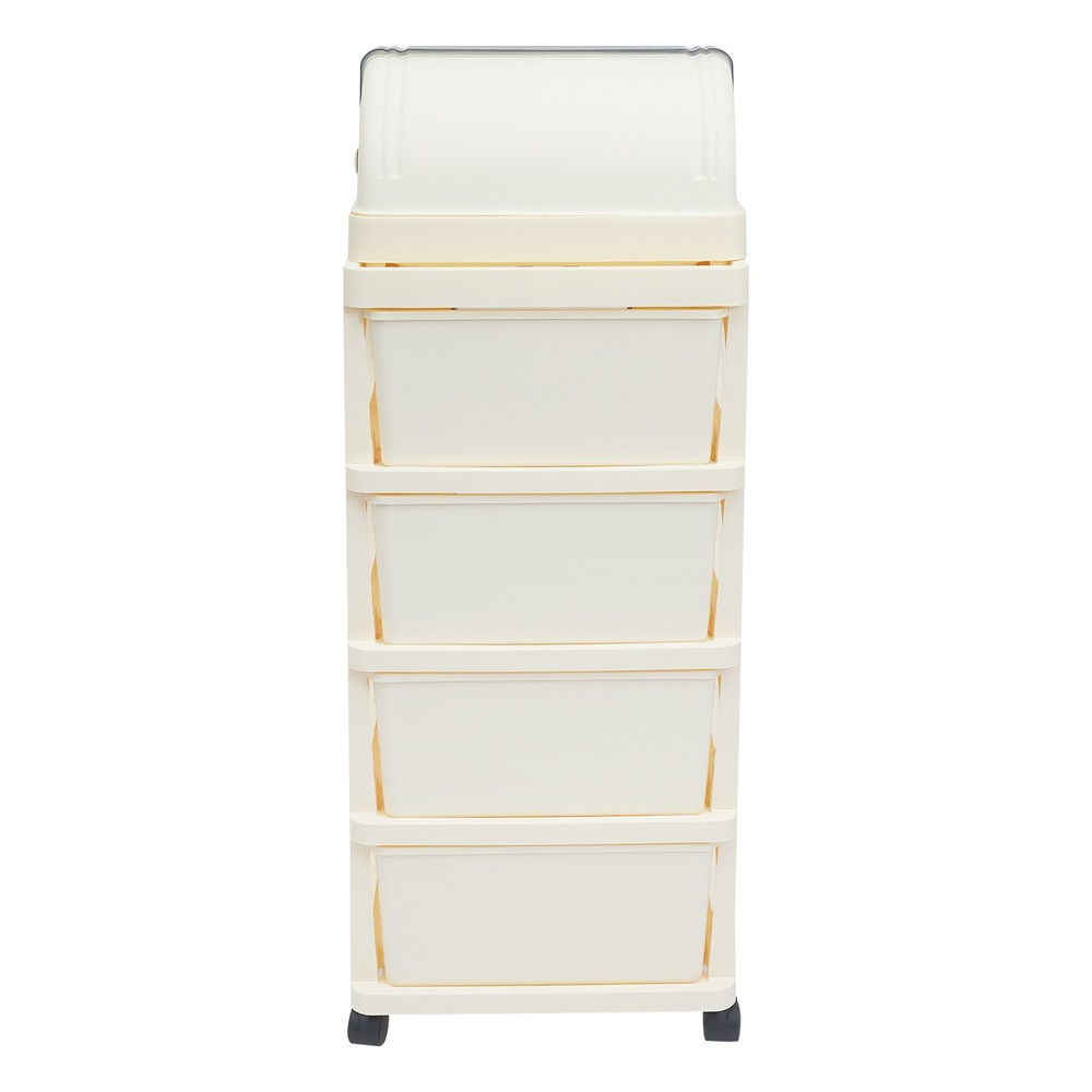 4-Tier Mobile Storage Organizer Storage Rack Rolling Storage Cabinet W/ 4-Drawer