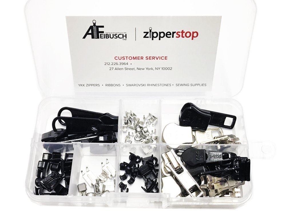 YKK Zipper Repair Kit Solution Assorted Sliders Easy Container Storage Set