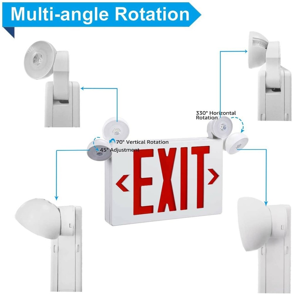 Spectsun 4 Packs Red LED Exit Sign&Emergency Lights Exit Sign Lighting Buniess