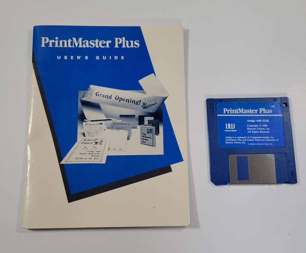 Printmaster Plus Amiga Users Guide And Disk 1986 Vintage