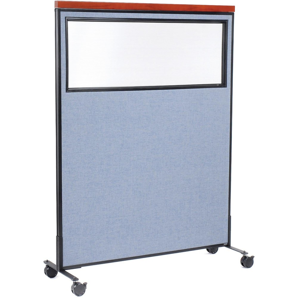 48-1/4"W x 64-1/2"H Mobile Deluxe Office Partition Panel with Partial Window
