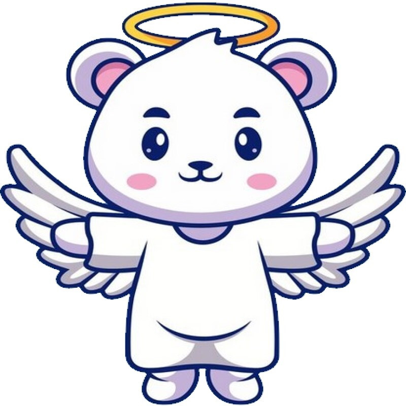 30 Custom Polar Bear Angel Personalized Address Labels