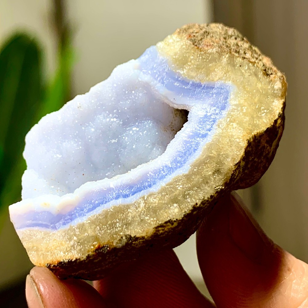 55GNatural Blue striped agate Crystal Chunks piece form Mineral Specimens