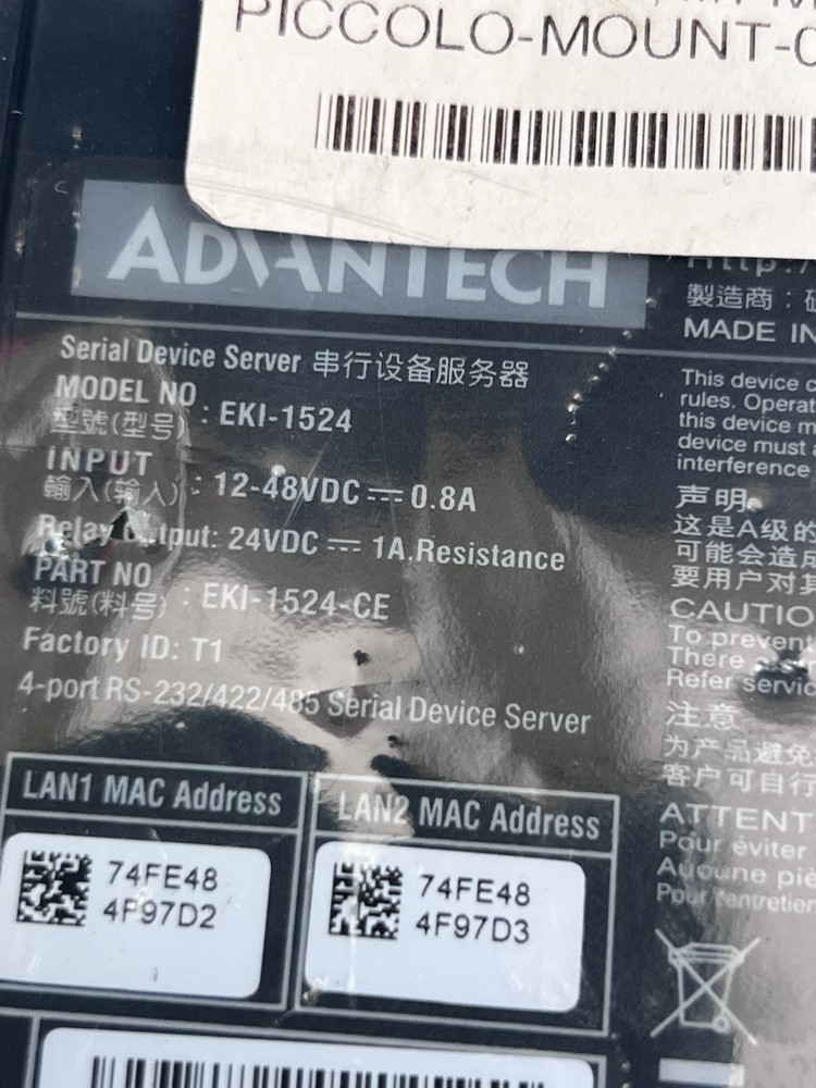NEW IndustrialSerial Ethernet Server Advantech EKI-1524-CE Redundancy