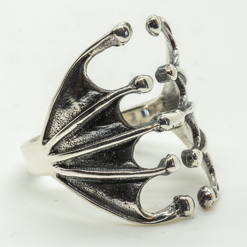 Bat Wing Frog Webbed Feet Ring 925 silver Vampire Gothic M -X Larger on request