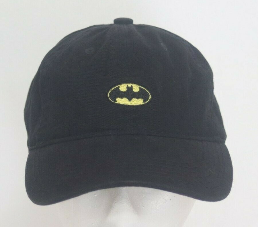 DC Comics Batman Embroidered Logo Baseball Cap Hat Black Adjustable