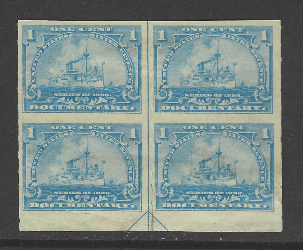 Bigjake: R-163a, 1 cent Documentary Battleship, Imperf Horizontal