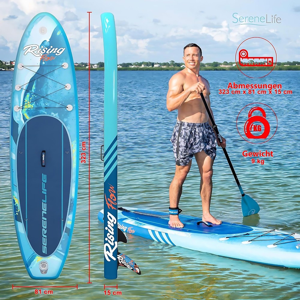 SereneLife Stand Up Paddle Board Light Blue