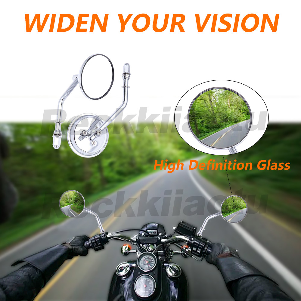 Chrome Motorcycle Wing Rearview Side Mirror For Hard Candy Custom FXS