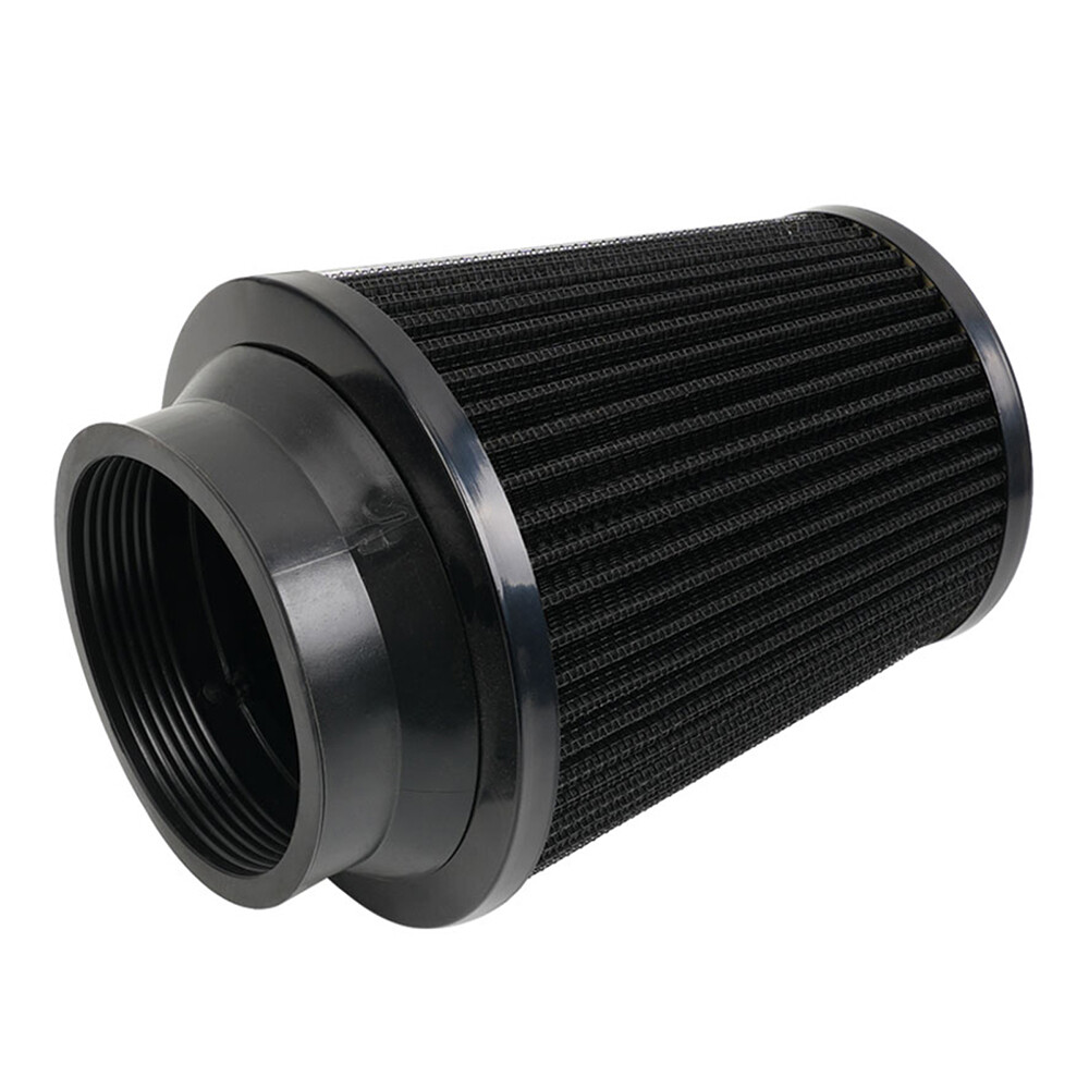 3" 76mm High Flow Inlet Dry Air Filter Cold Air Intake Cone Replacement Black