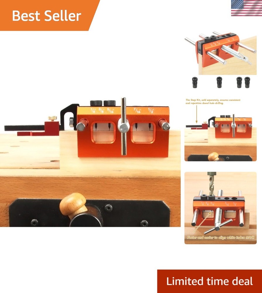 All-in-One Doweling Jig with Multiple Drill Sizes for Efficient Woodworking