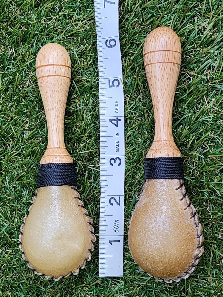 Handmade Rawhide Maracas Nino Percussion 6”