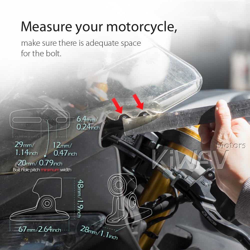 VAWiK Black Rectangle Mirrors & Base CLASSICMX Adjustable fits Ducati Panigale