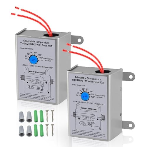 2 Pack 10-Amp Adjustable Programmable Thermostat with Firestat - 2 Pack 58033