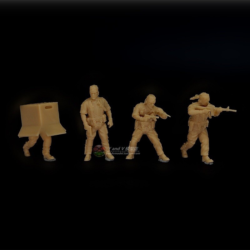 3D printed 1/72 model Modern "Arctic Fox Mercenary Assassination Team" 4 man