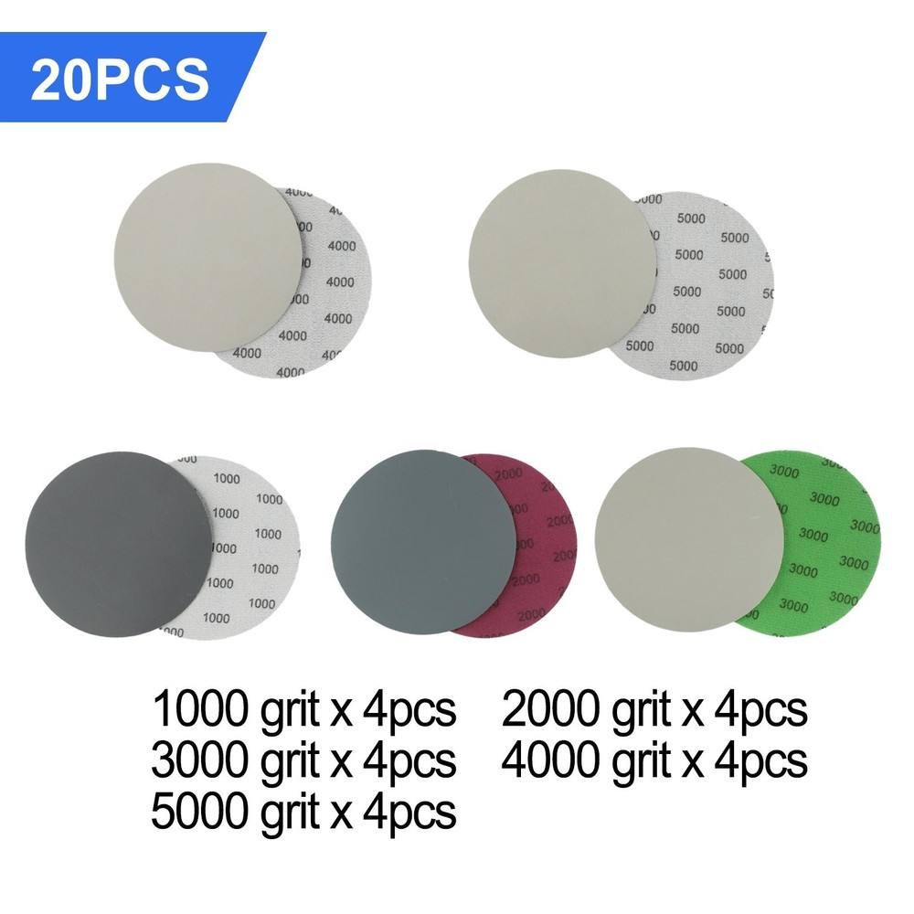 High performance 5 Inch Abrasive Sanding Discs 20pcs Multiple Grit Options