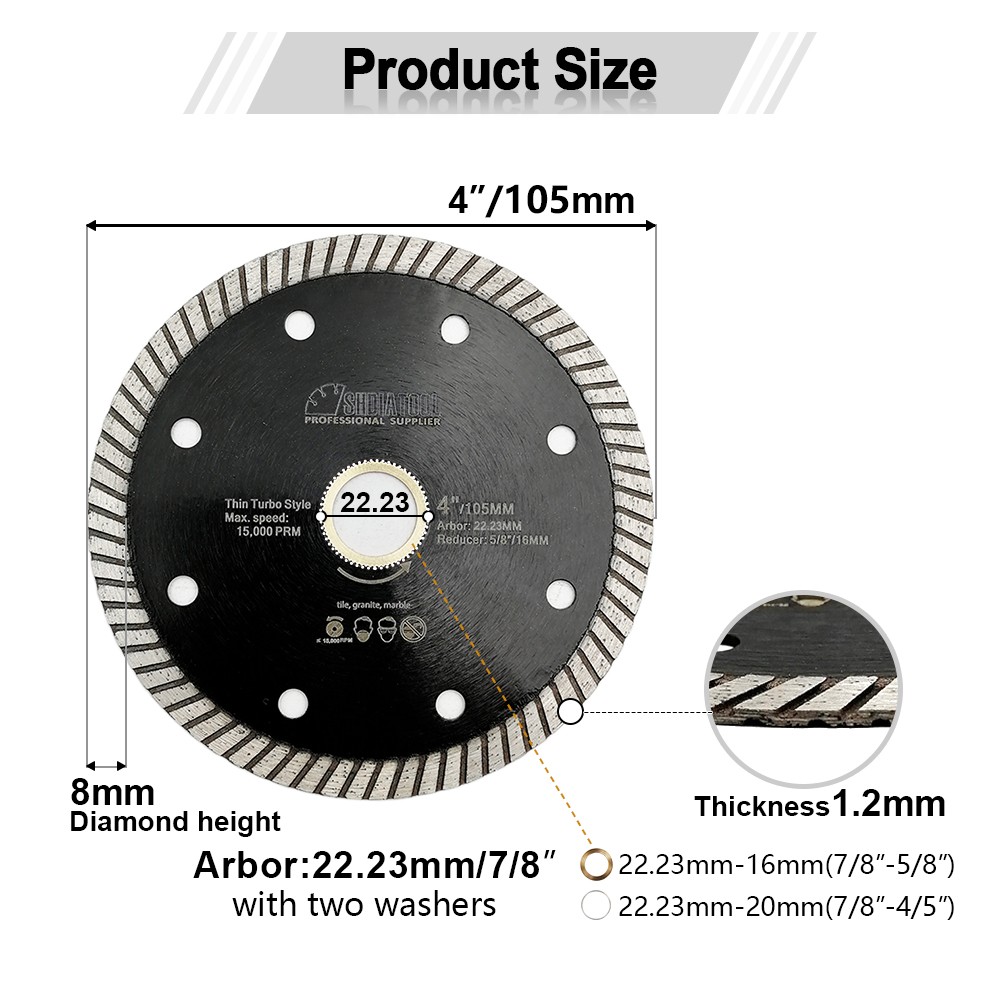 5pcs 4" /4.5"/5" Diamond Superthin Cutting Discs Grinder Blades Wheel Cutters