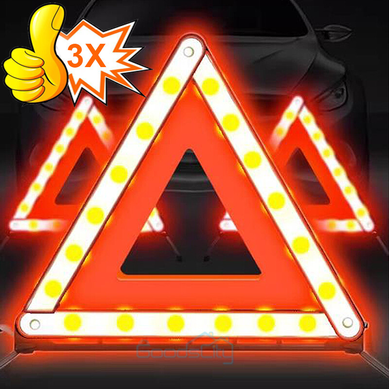 3X Warning Dot Approved Kit Triangle Emergency Shutdown Reflective Safety Board