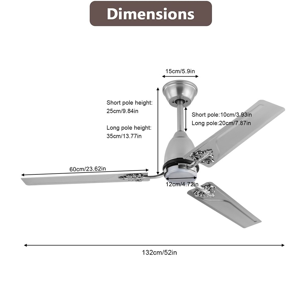 Dimmable LED Ceiling Fan with Remote Control - Energy-Efficient Lighting