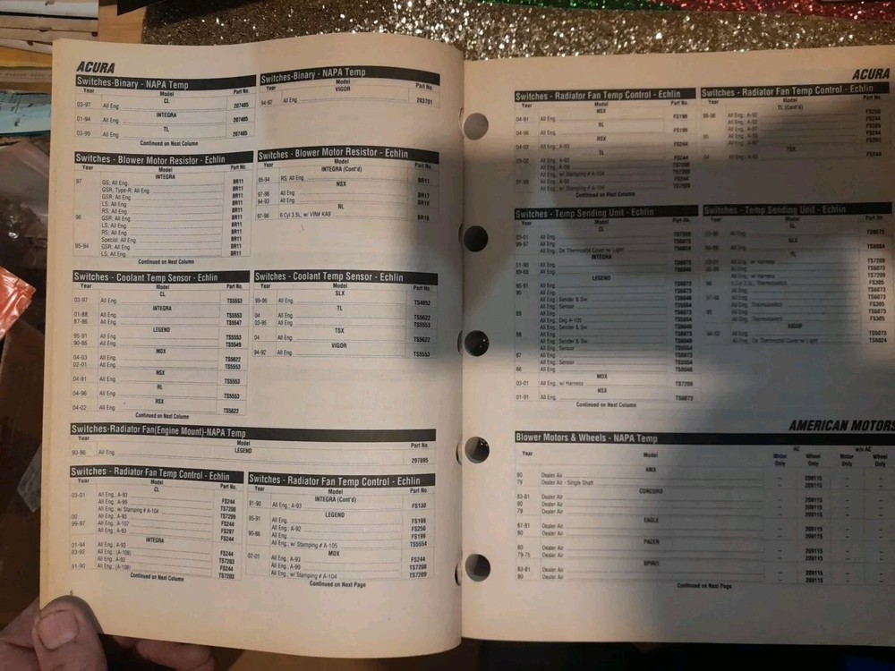 Napa Temp Products 2005 Application Guide Catalog HVAC Heater A/C