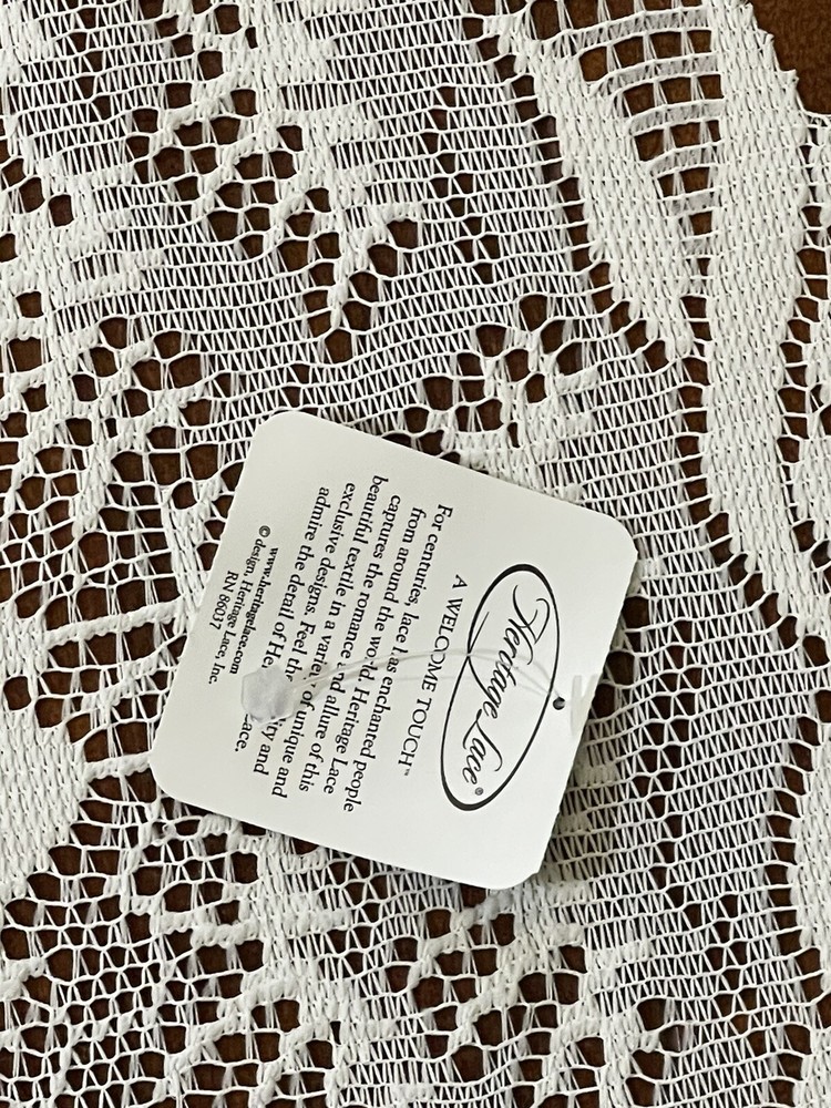 Heritage Lace Ecru 14" x 34" Rooster Table Runner NWT