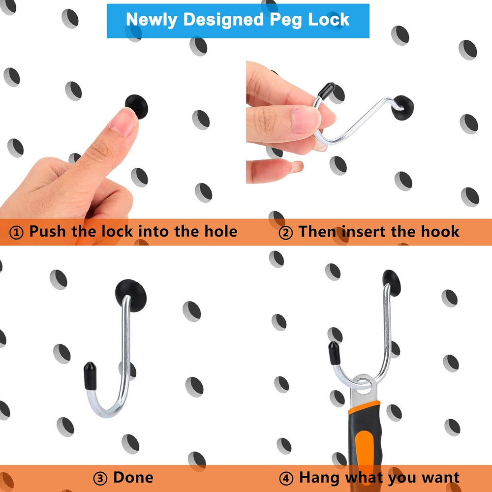 Pegboard Hooks, Peg Board Accesories, for Organizing Various Tools, 146 Pieces,