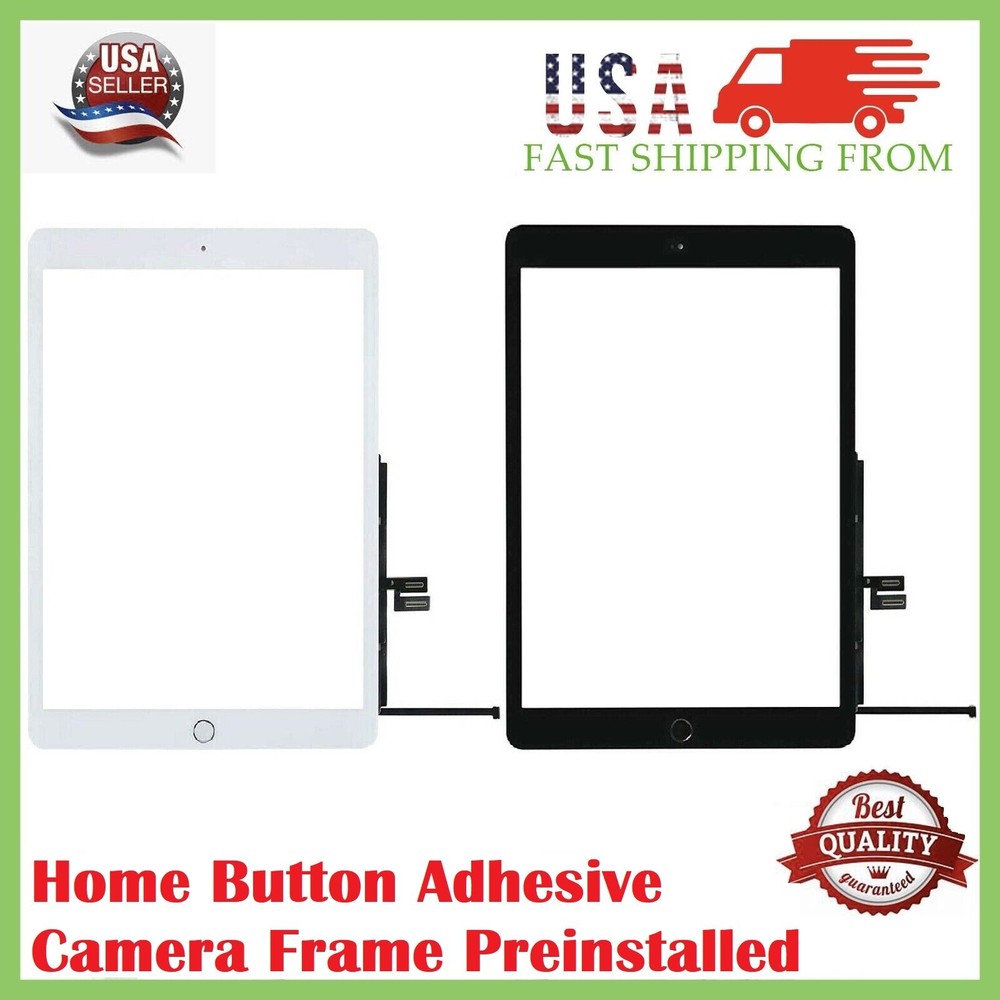 For iPad 6th Gen Touch Screen Glass Digitizer + Home Button + Adhesive + Tools