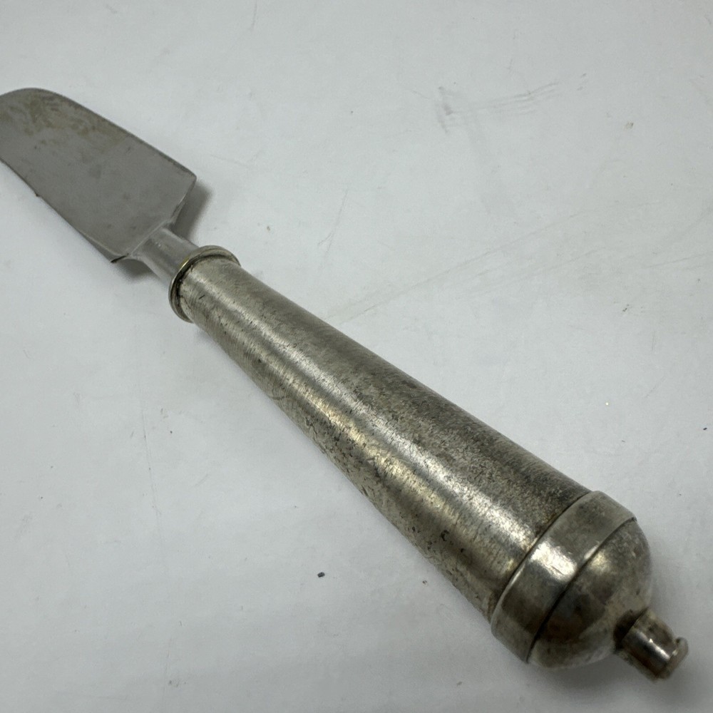 Cheese Knife With Piercing Fork End From India Vintage 7" Serrated