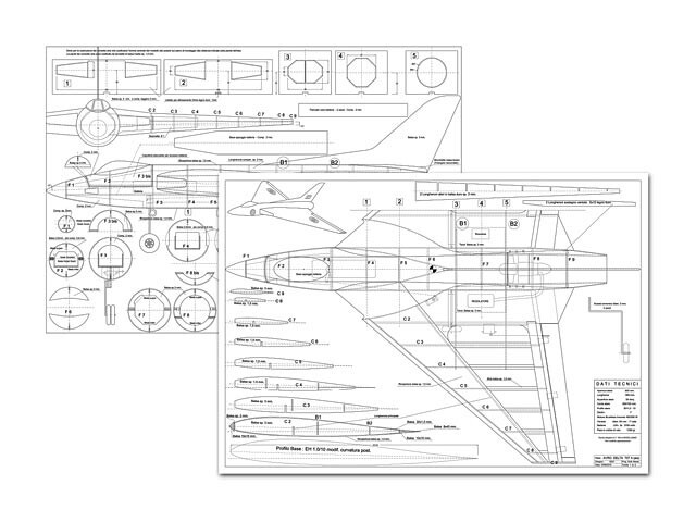 Avro 707 EDF 35" Wingspan RC Model Airplane Printed Plans & Templates