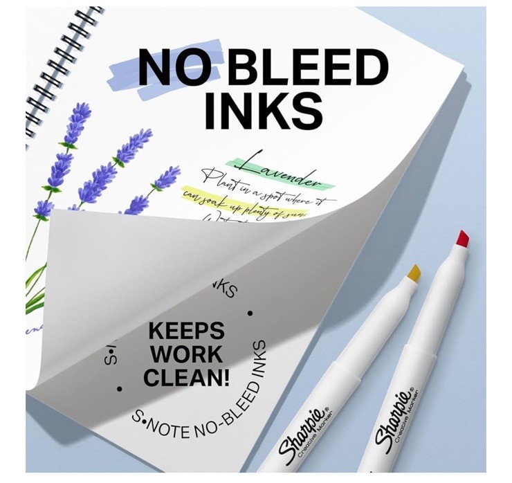 2x Sharpie S•note Markers Chisel Tip Creative Precise Broad Versatile No Bleed