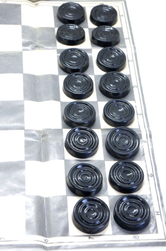 USSR Plastic Chess and Checkers Set Two in One + Board