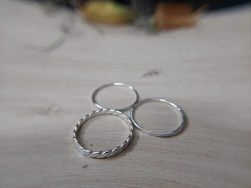 Set Of Statement Ring Solid 925 Sterling Silver Band Ring Handmade Ring All Size