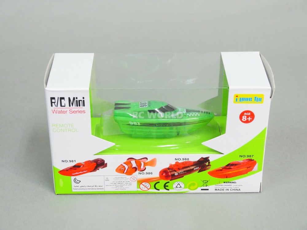 Remote Control RC Micro BOAT MINI RC Boat RC Toy + Extra Batteries Green