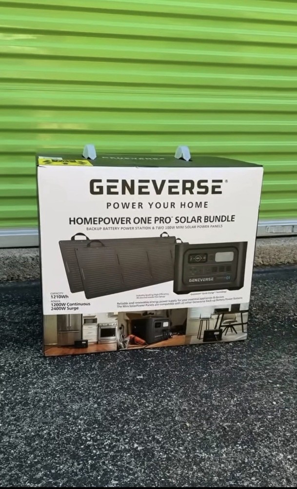 GENEVERSE (60-GVUS-SG2M2) 1210Wh Solar Generator Bundle - NEW! - FACTORY SEALED!