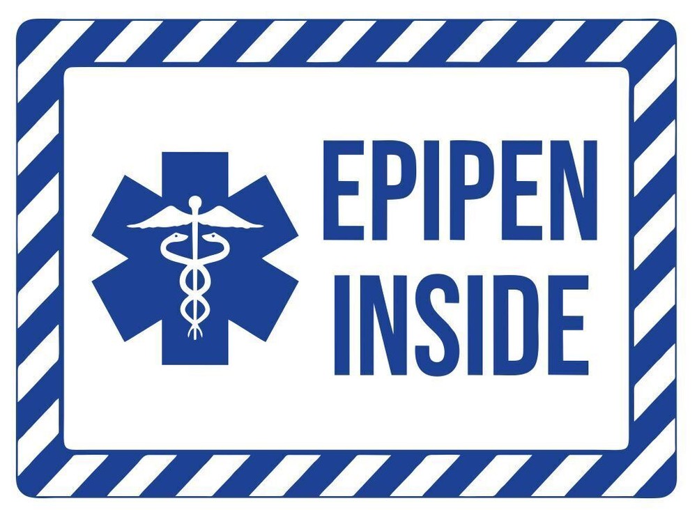 Epipen Inside Safety Sign Sticker Decal