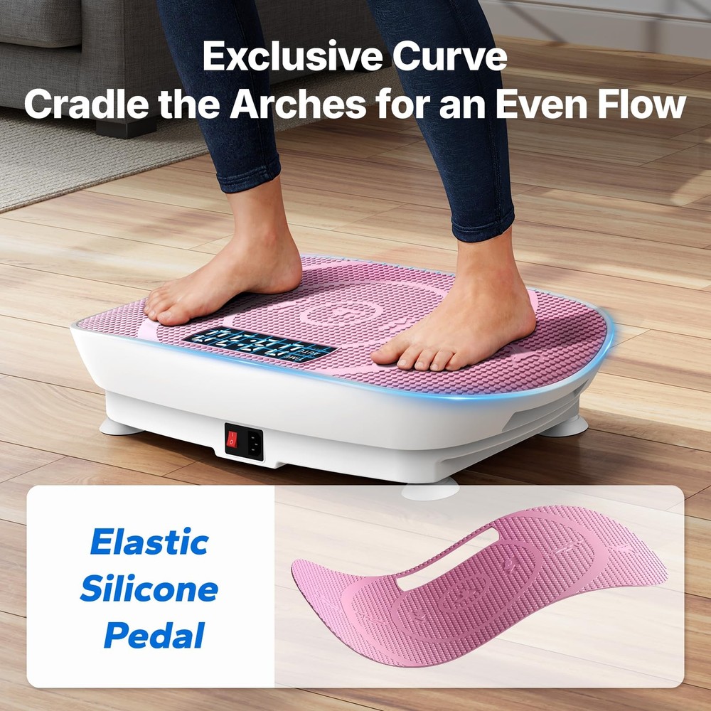 MERACH mini Vibration Plate Exercise Machine, Curved Vibration Plate for
