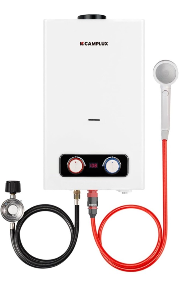 CAMPLUX Tankless Water Heater, 2.64 GPM Portable Propane Water Heater
