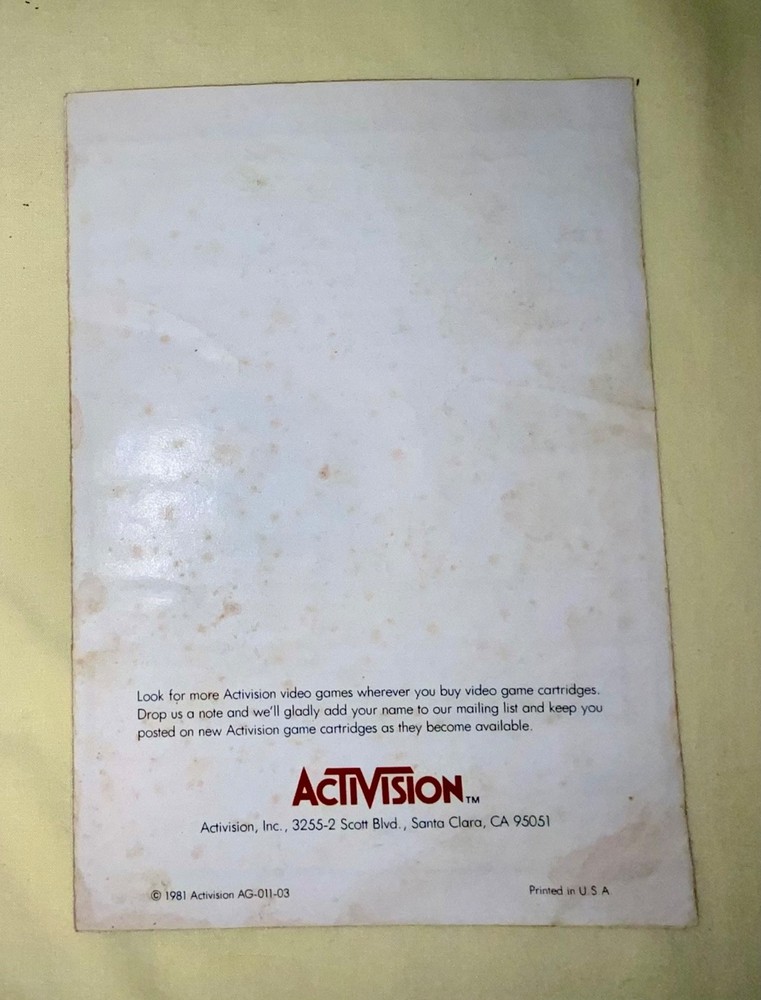 Atari 2600 Activision Stampede Instructions Manual