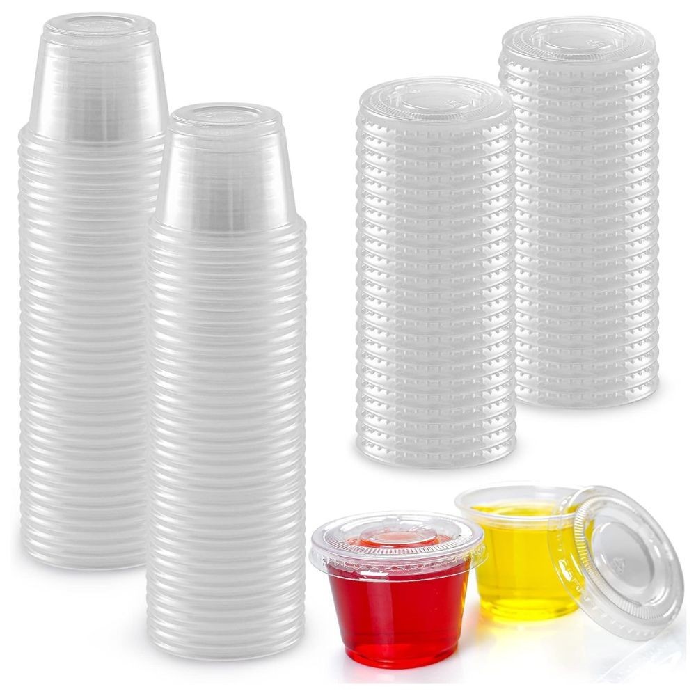 Simple Craft Plastic Portion Cups with Lids – 50, 100 & 200 Pack Containers