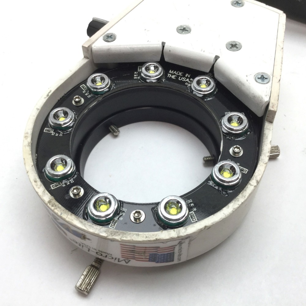 Micro-Lite LV2000 LED Microscope Ring Illuminator, ID: 2.35", With Power Supply