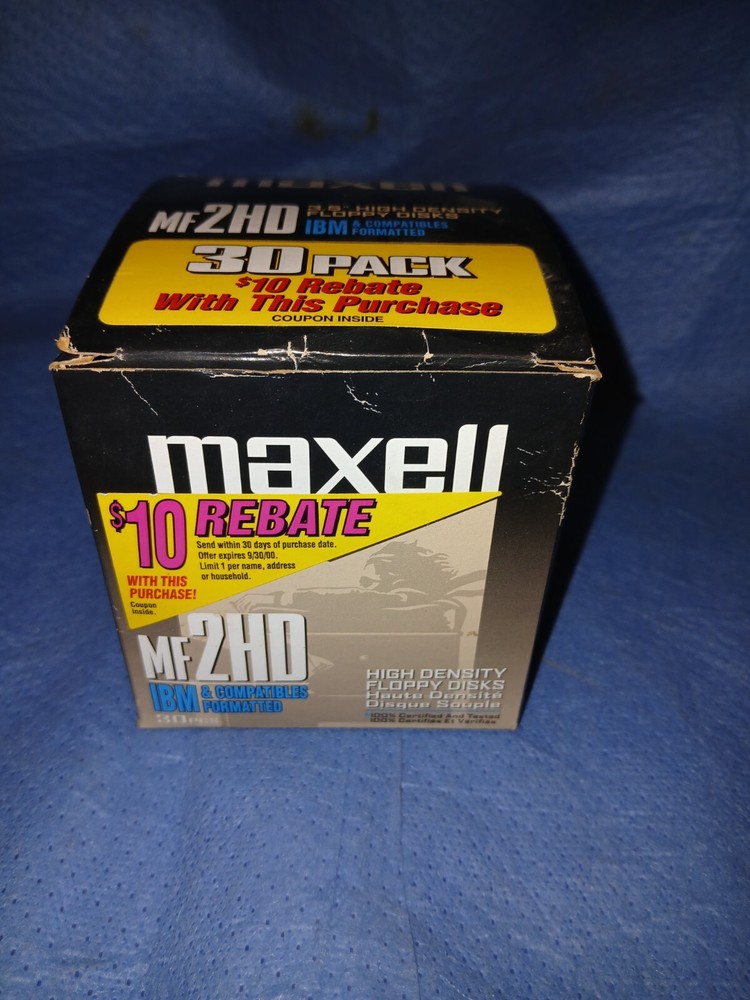 MAXELL Floppy Diskettes Disk 3.5" 1.44MB MF 2HD PC Formatted 19 Pack Open Box