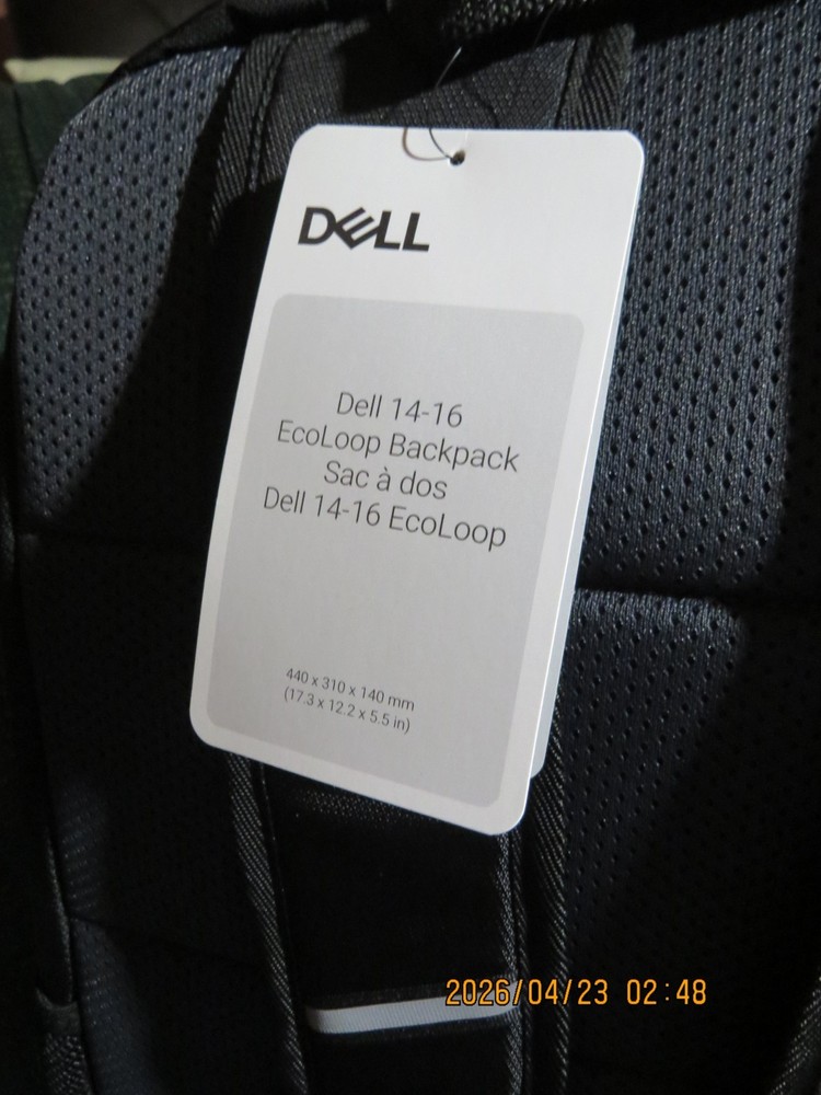 NWT DELL ECOLOOP ESSENTIAL BOOKBAG BACKPACK 14-16" SHOULDER LAPTOP BAG CP3724