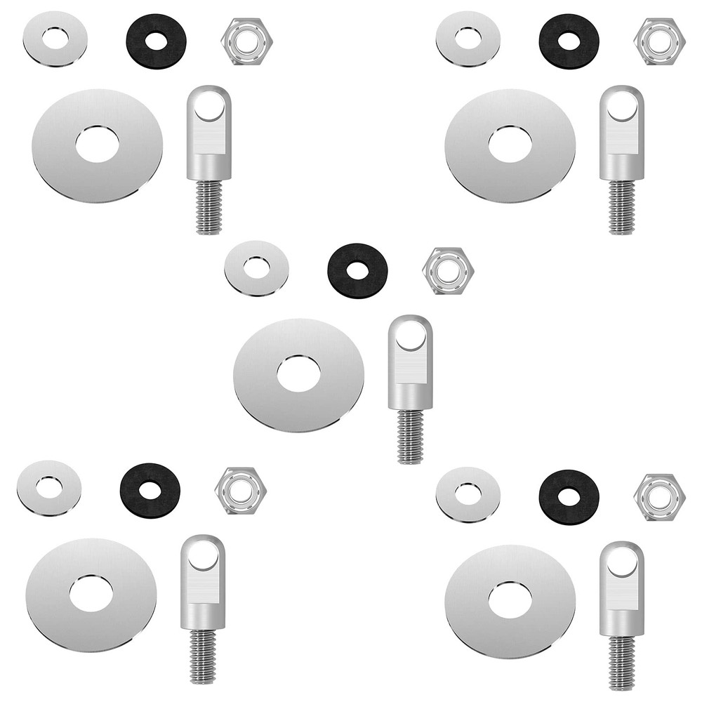 Aolamegs (5Pack Ammo Box 5 Count Can Locking Hardware Kit Silver Color