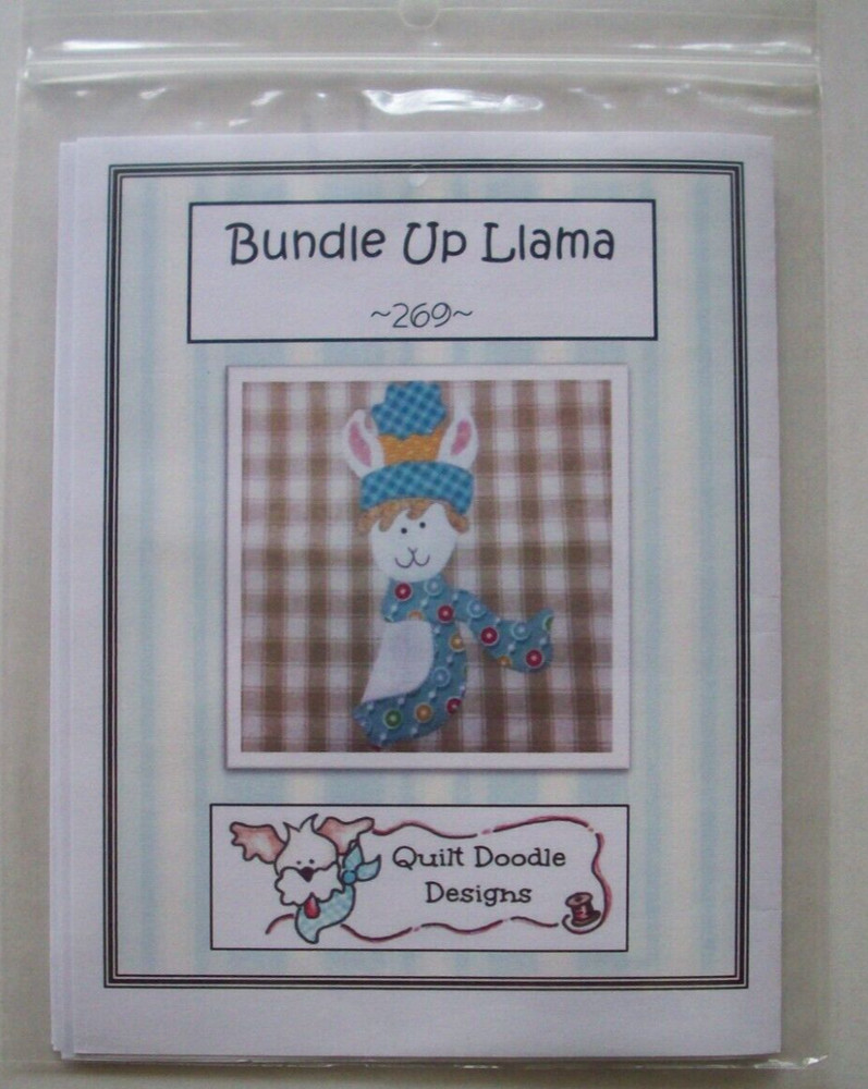 Bundle Up Llama in scarf and hat applique quilt pattern *A7