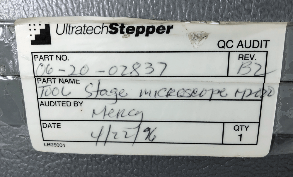 Ultratech Stepper 2000 Series Tool Stage Microscope M2000 06-20-02837 +Objective