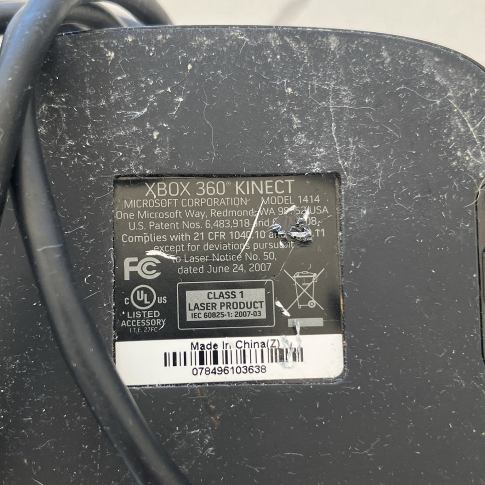 Microsoft Xbox 360 Kinect Motion Sensor Model 1414 Black Wired for Console