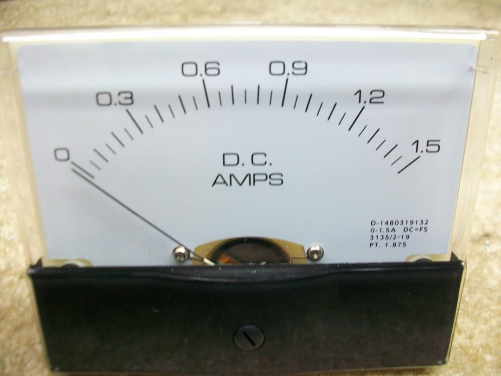 0 - 1.5 A. Dc.    Panel METER  NEW   4" X 3 1/2"