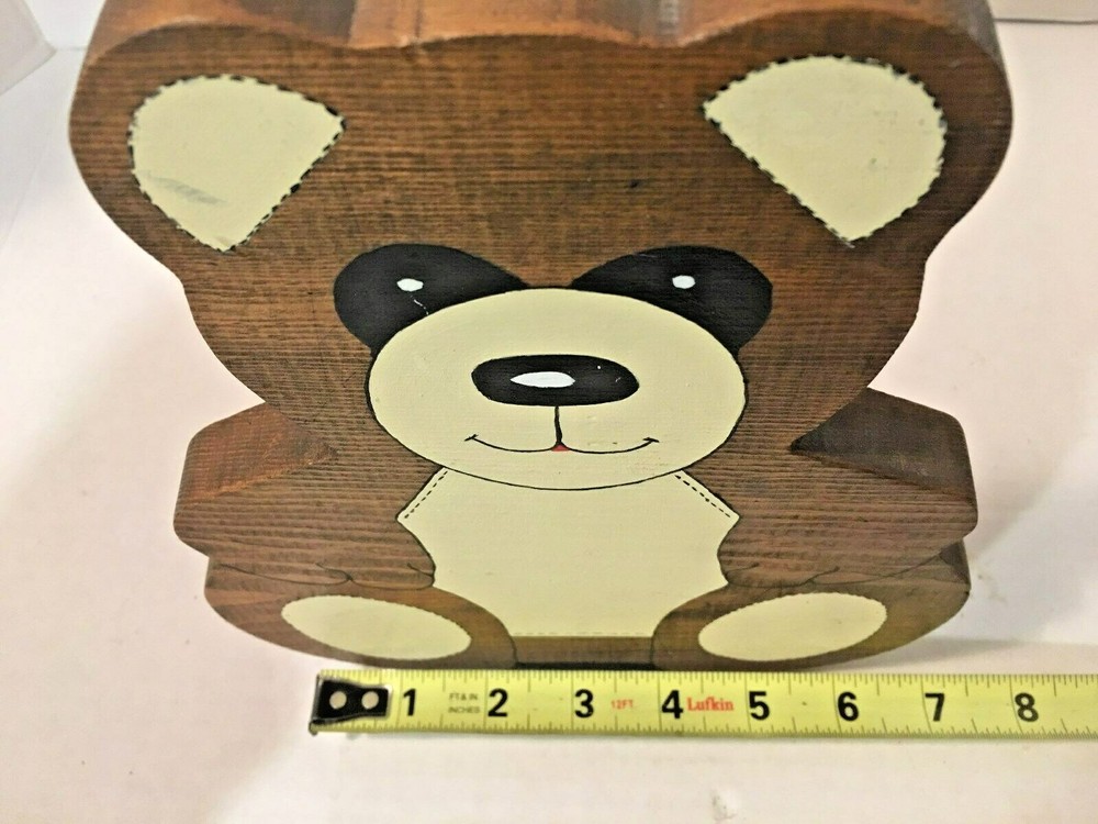 Vintage Wooden Teddy Bear Bookends
