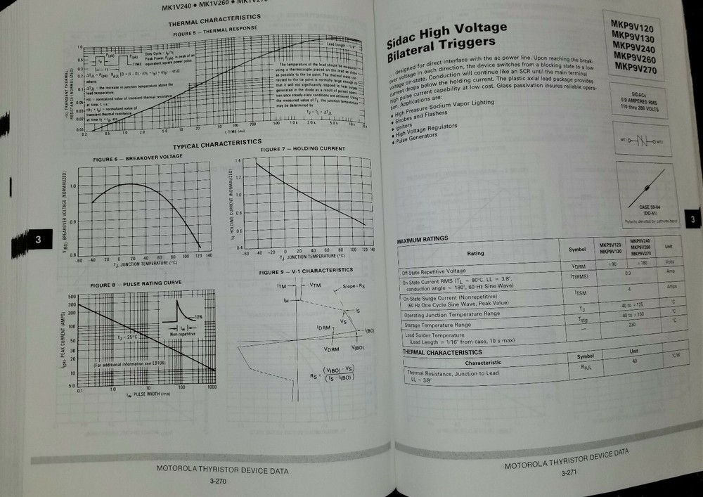 USED 1991 Motorola Thyristor Device Data Rev 3